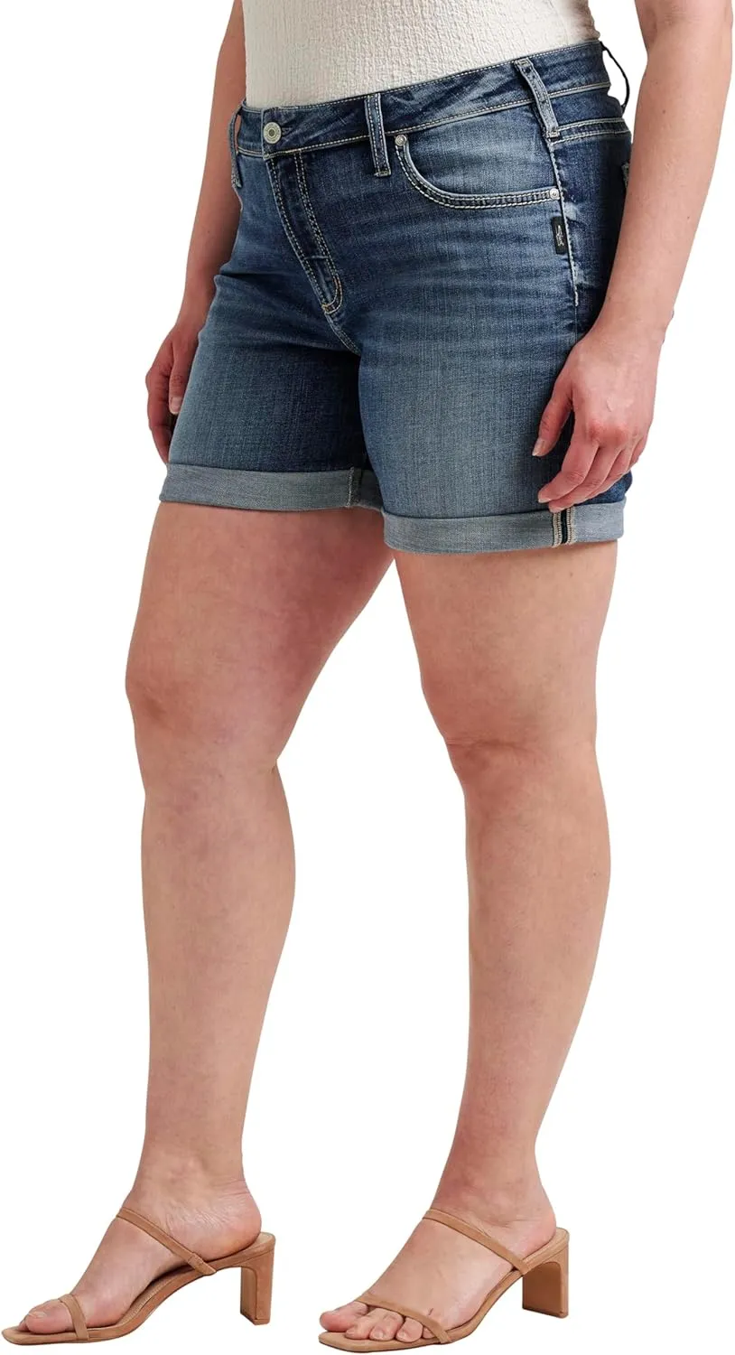 Silver Jeans Co. Women's Plus Size Boyfriend Mid Rise Short