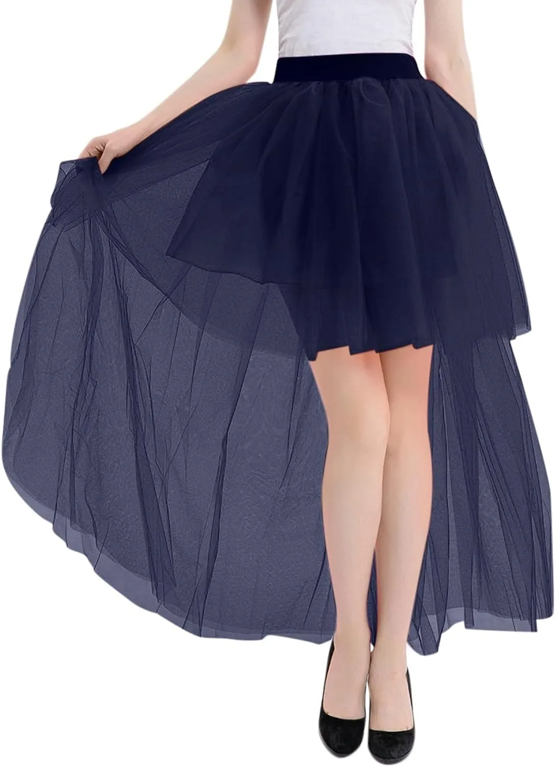Skirts for Women Trendy Sheer High Elastic Waist Lightweight Dance Pleated Mesh Skirts for Summer Vacation Clothes