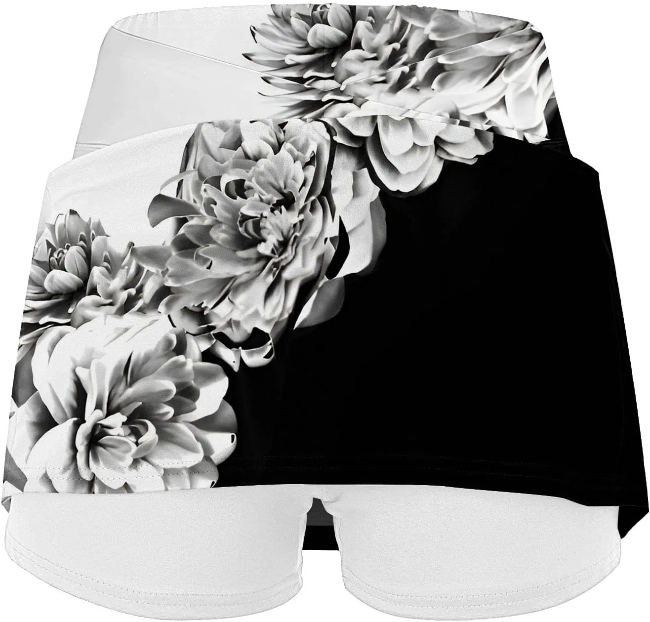 Skorts for Woman Crossover High Waisted Tennis Skirts with Shorts Tummy Control Athletic Workout Skirt with Pocket