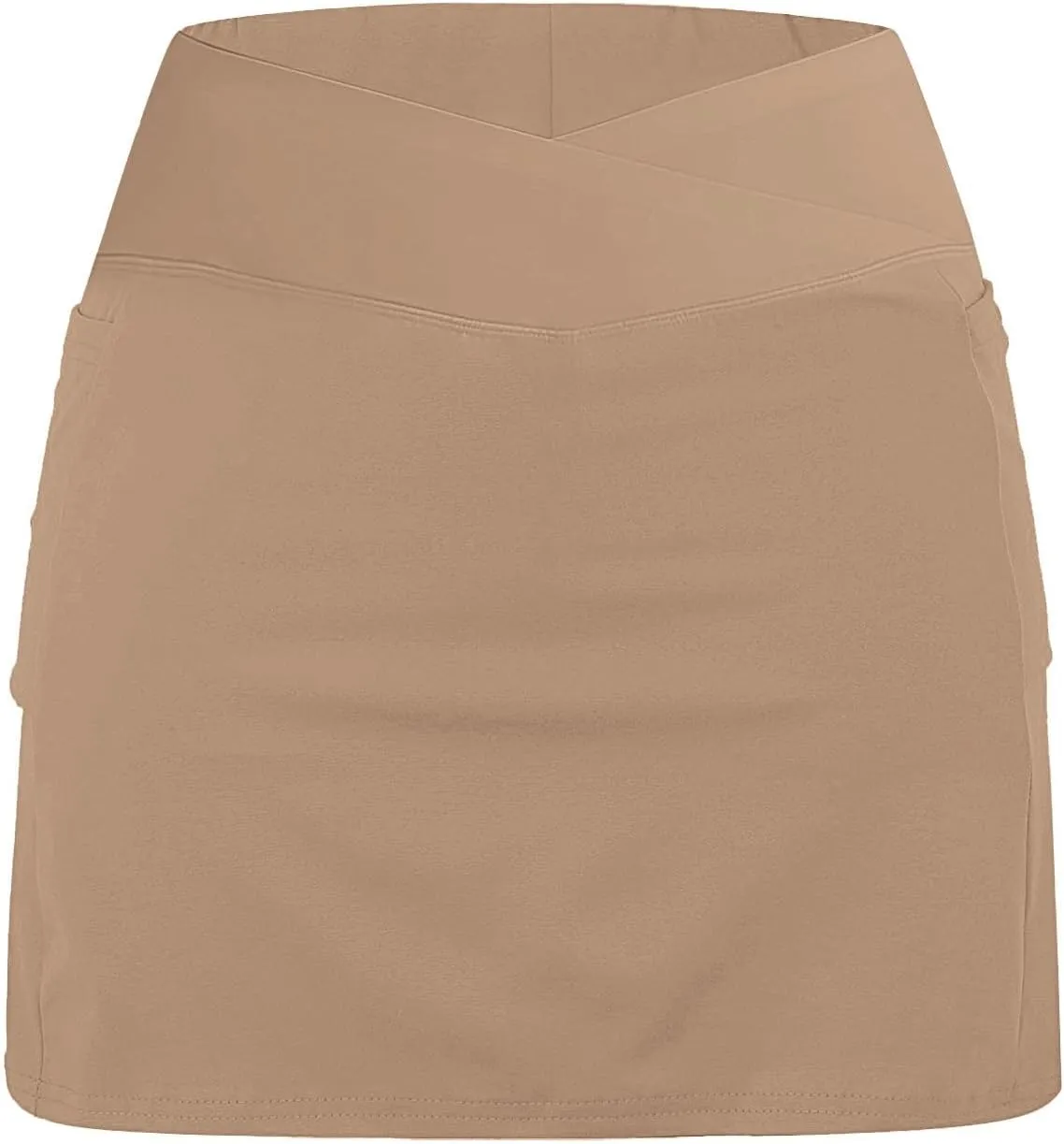Skorts for Woman Crossover High Waisted Tennis Skirts with Shorts Tummy Control Athletic Workout Skirt with Pocket