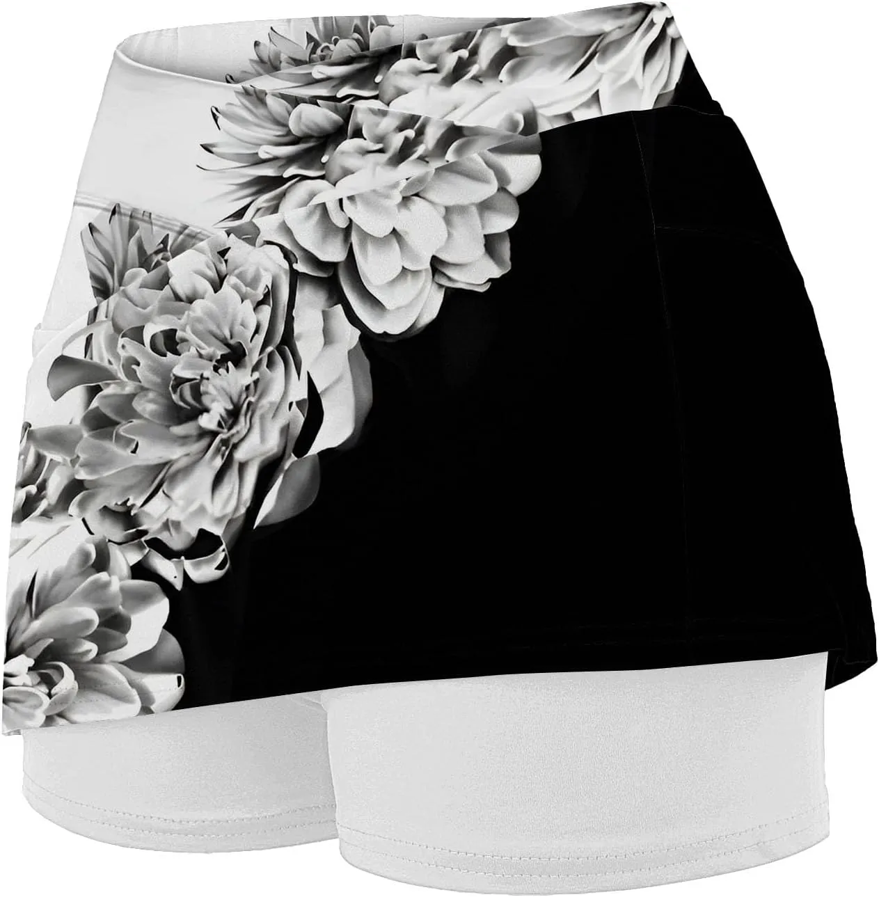 Skorts for Woman Crossover High Waisted Tennis Skirts with Shorts Tummy Control Athletic Workout Skirt with Pocket