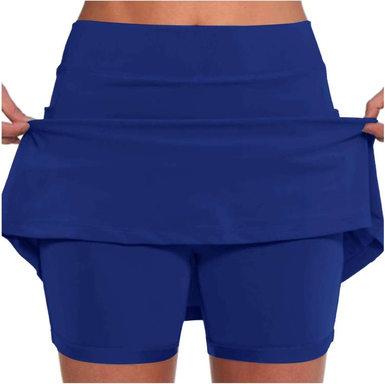 Skorts for Woman Dressy Casual Plus Size High Waist Skirt with Shorts Underneath Tennis Skorts with Pockets Tummy Control