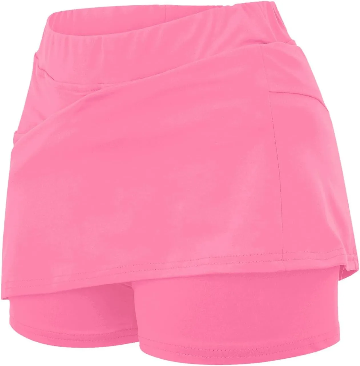 Skorts for Woman Dressy Casual Plus Size High Waist Skirt with Shorts Underneath Tennis Skorts with Pockets Tummy Control