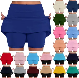 Skorts for Women with Pockets Tummy Control High Waist Athletic Skirts Sports Golf Tennis Yoga Skirts Inner Shorts