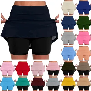Skorts for Women with Pockets Tummy Control High Waist Athletic Skirts Sports Golf Tennis Yoga Skirts Inner Shorts