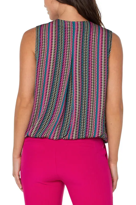 Sleeveless Textured Crossover | Textured Multi Strip