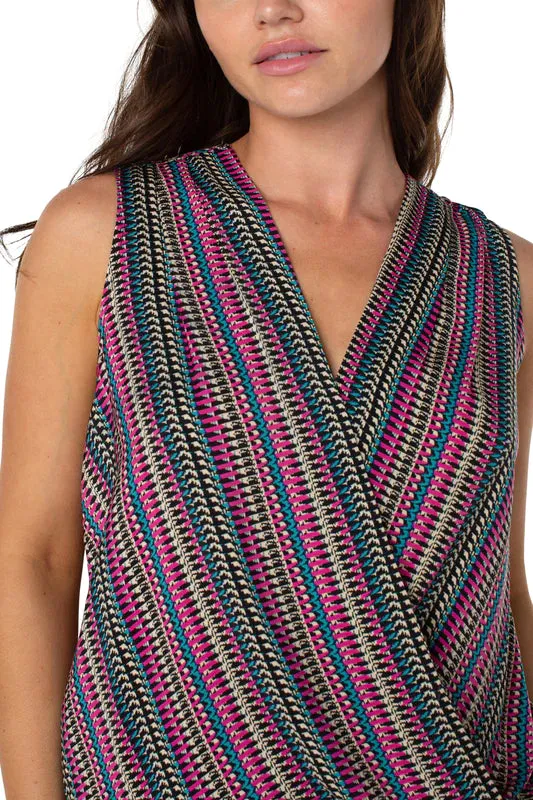 Sleeveless Textured Crossover | Textured Multi Strip