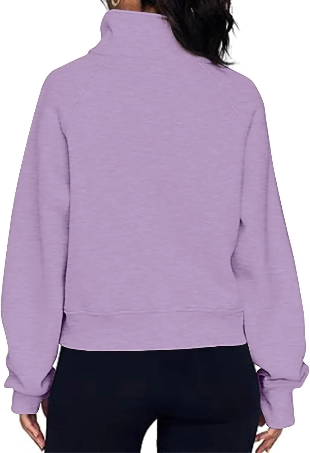 SMIDOW Womens Half Zip Cropped Hoodies Oversized Fleece Quarter Zip Pullover Tops Fall Winter Clothes 2023 Outfits Sweatshirt