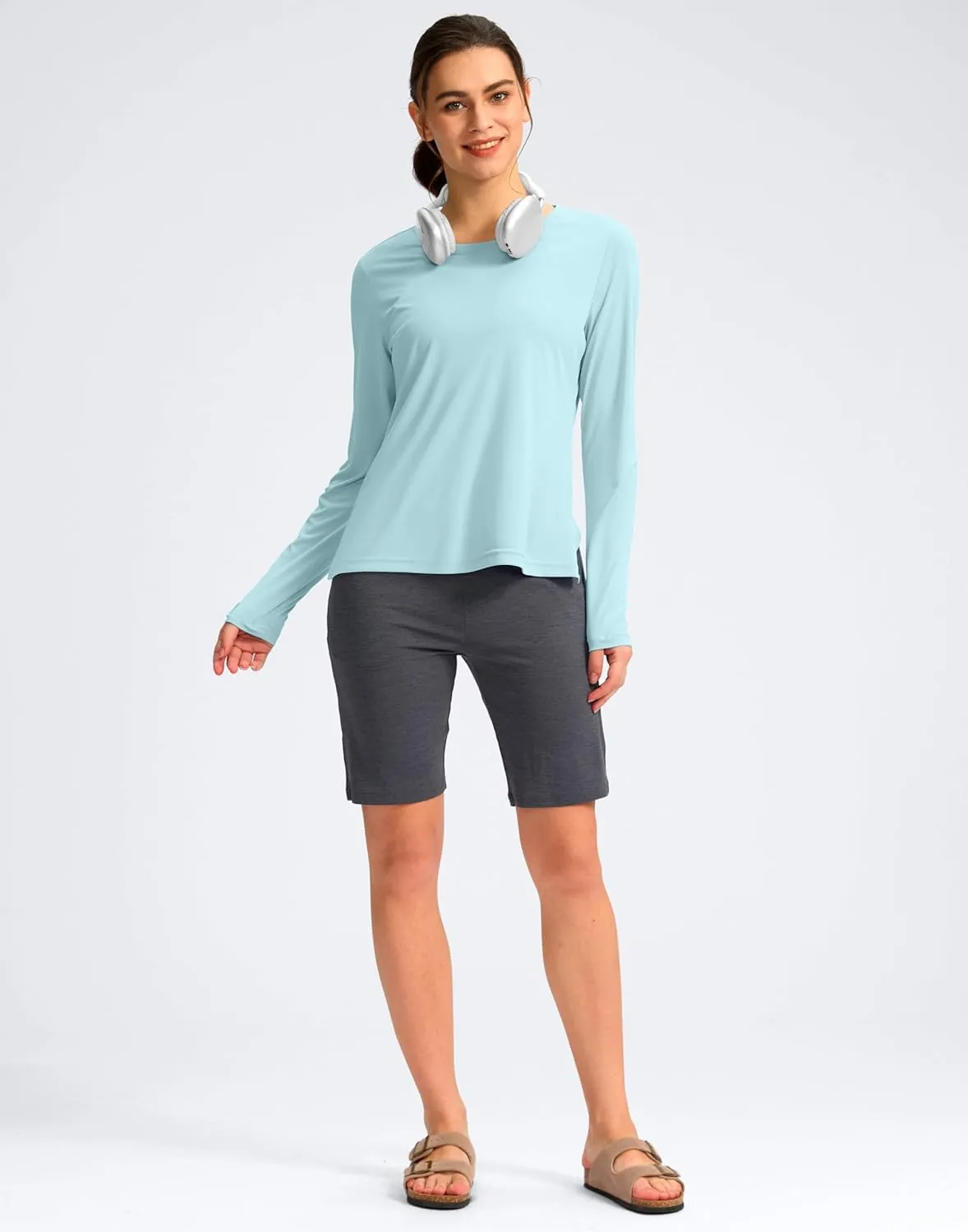 Soothfeel Women's Sun Shirts UPF 50  Long Sleeve UV Protection Workout Hiking Tops Lightweight Quick Dry SPF Outdoor Shirt