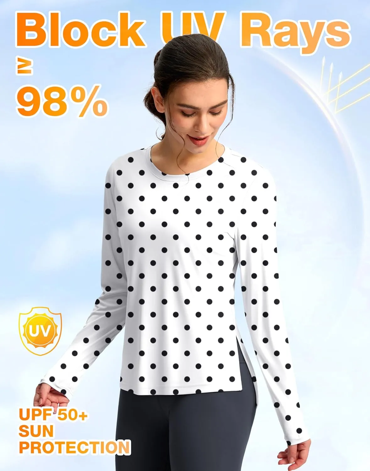 Soothfeel Women's Sun Shirts UPF 50  Long Sleeve UV Protection Workout Hiking Tops Lightweight Quick Dry SPF Outdoor Shirt