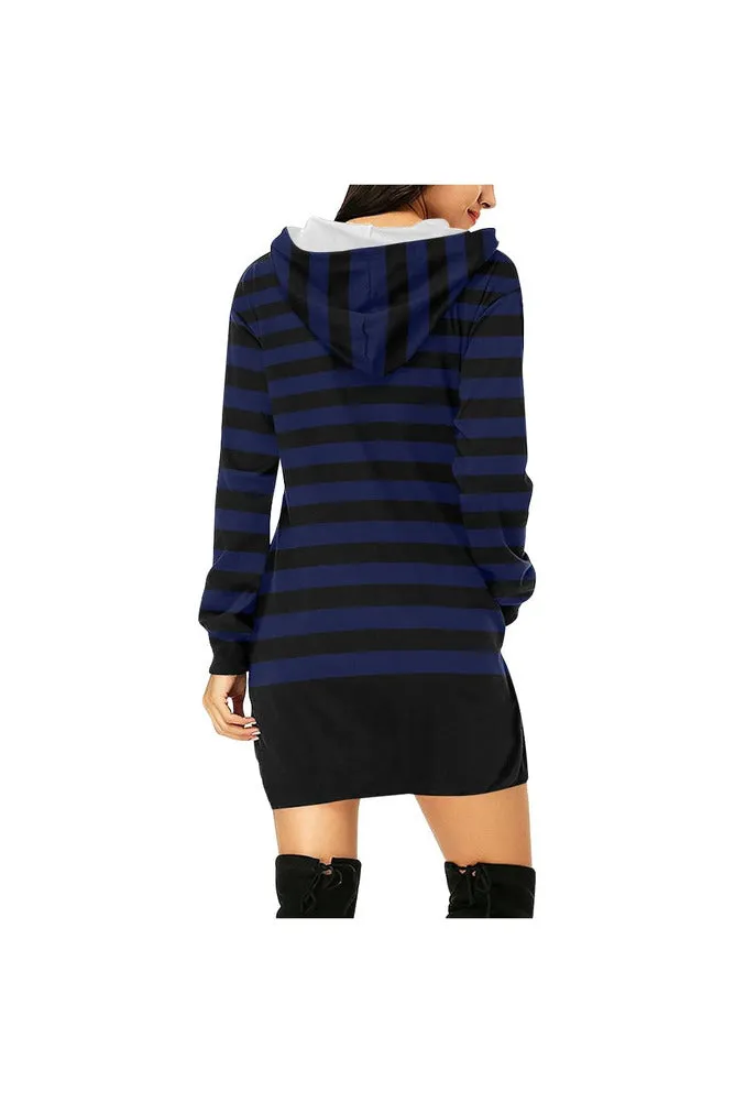 stripe  H27 - HOOD All Over Print Hoodie Mini Dress (Model H27)