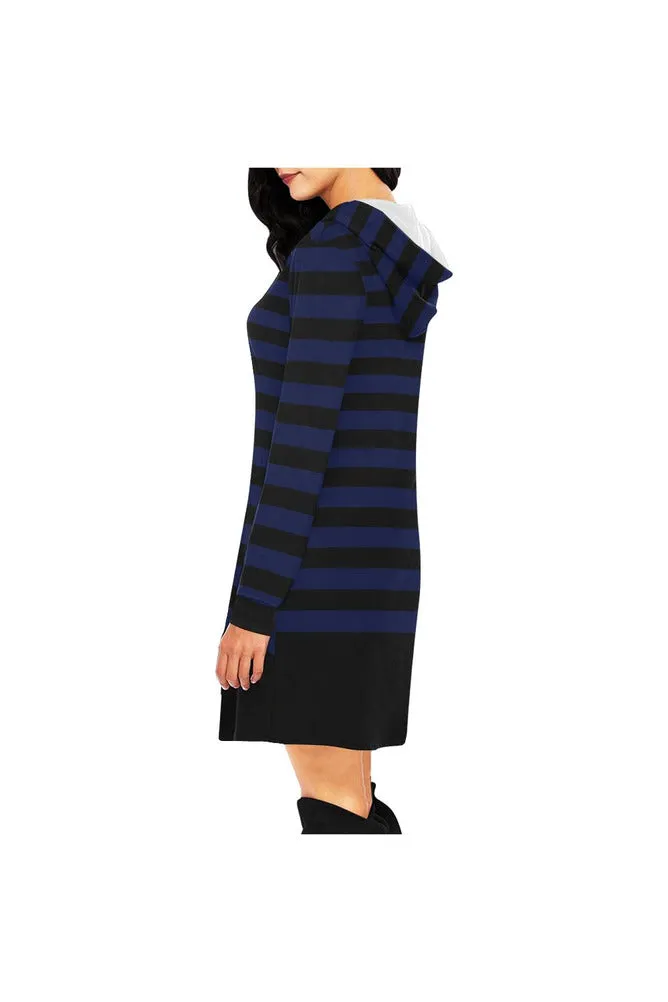stripe  H27 - HOOD All Over Print Hoodie Mini Dress (Model H27)