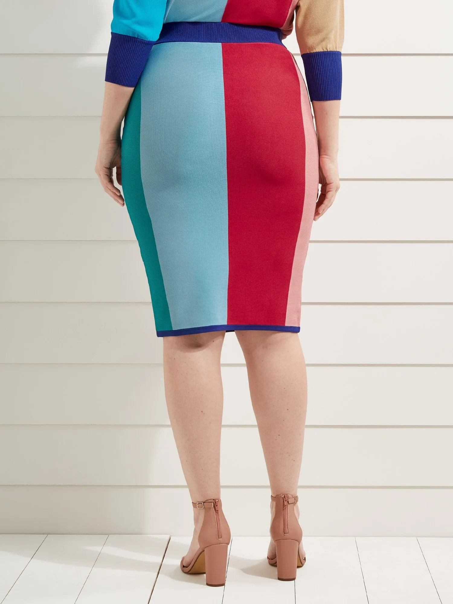 Striped Sweater Pencil Skirt