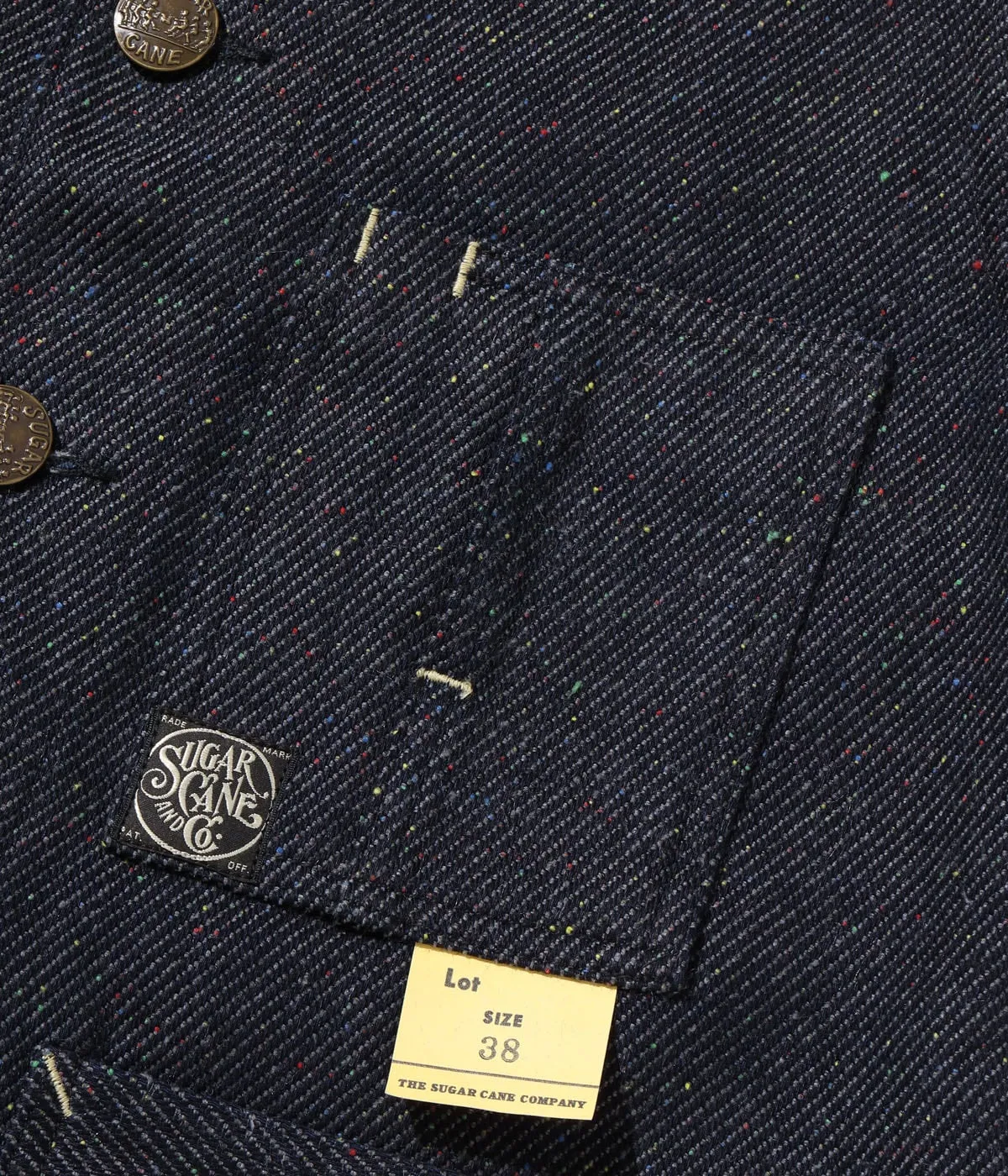 Sugar Cane, Fiction Romance 13.7oz. Indigo Nep Denim Work Vest SC15446