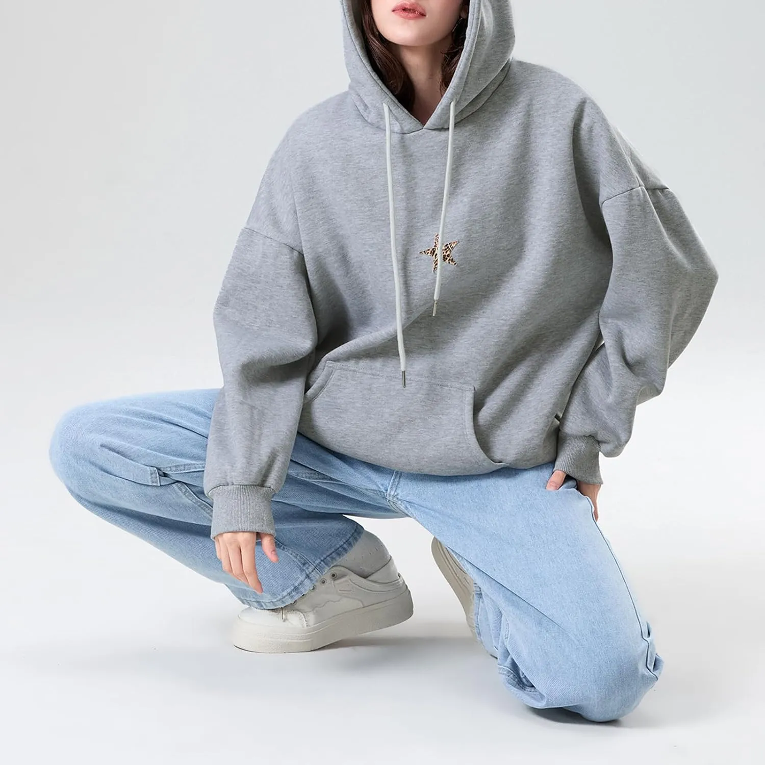 Surfing Graphic Hoodies for Women Y2K Long Sleeve Oversized Sweatshirt Teen Girls Preppy Pullover Sweater Hooded