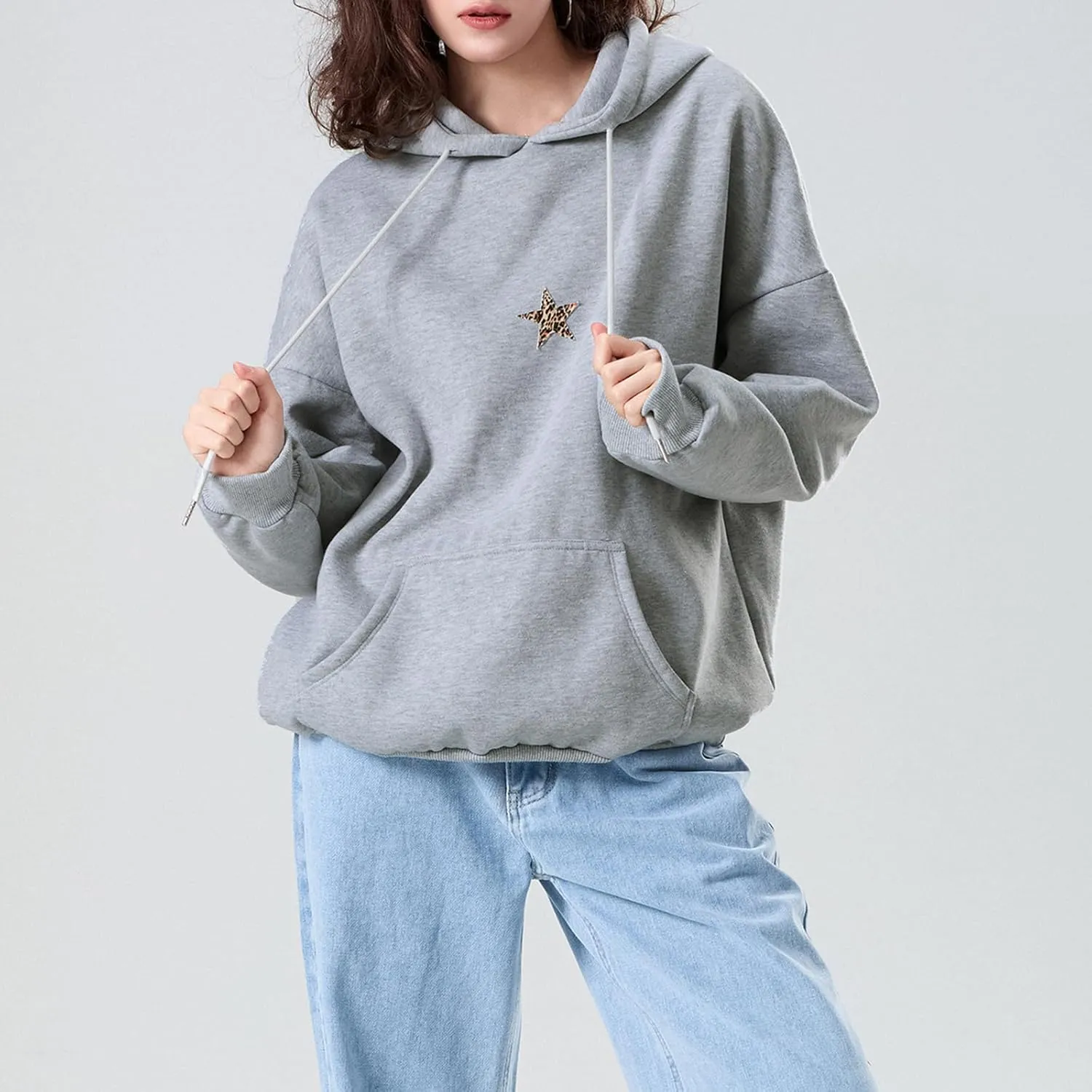 Surfing Graphic Hoodies for Women Y2K Long Sleeve Oversized Sweatshirt Teen Girls Preppy Pullover Sweater Hooded
