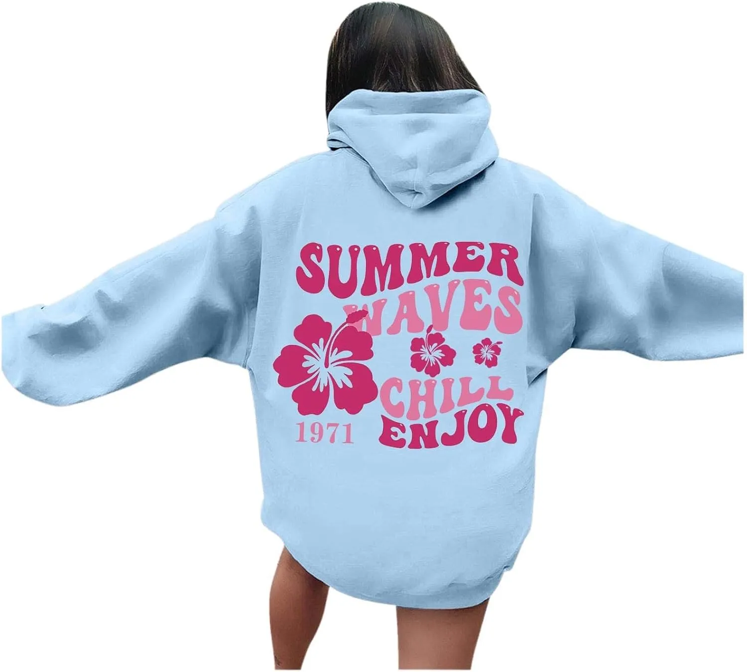 Sweatshirts For Teen Girls Long Sleeve Letter Print Casual Graphic Hoodies Drawstring Pullover Cute Oversized Hoodie