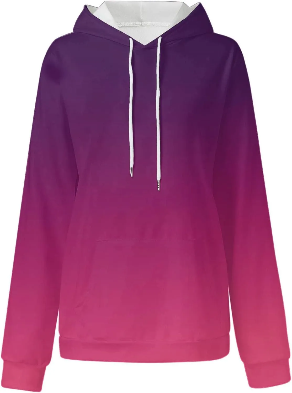 symoid Women's Hoodies 2023 Gradient Long Sleeve Casual Oversized Sweatshirts Loose Fit Drawstring Trendy Pullover Tops