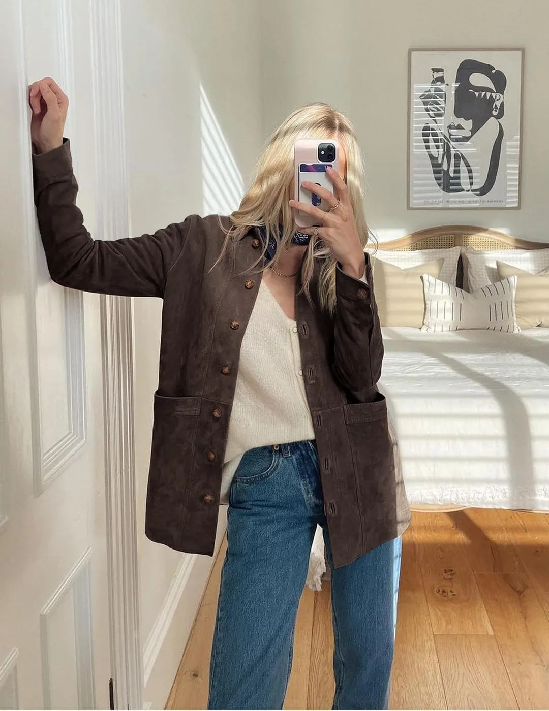 Tankaneo Womens Faux Suede Shirts Jackets Casual Button Down Long Sleeve Shackets Coat Trendy 2025 Spring Clothes