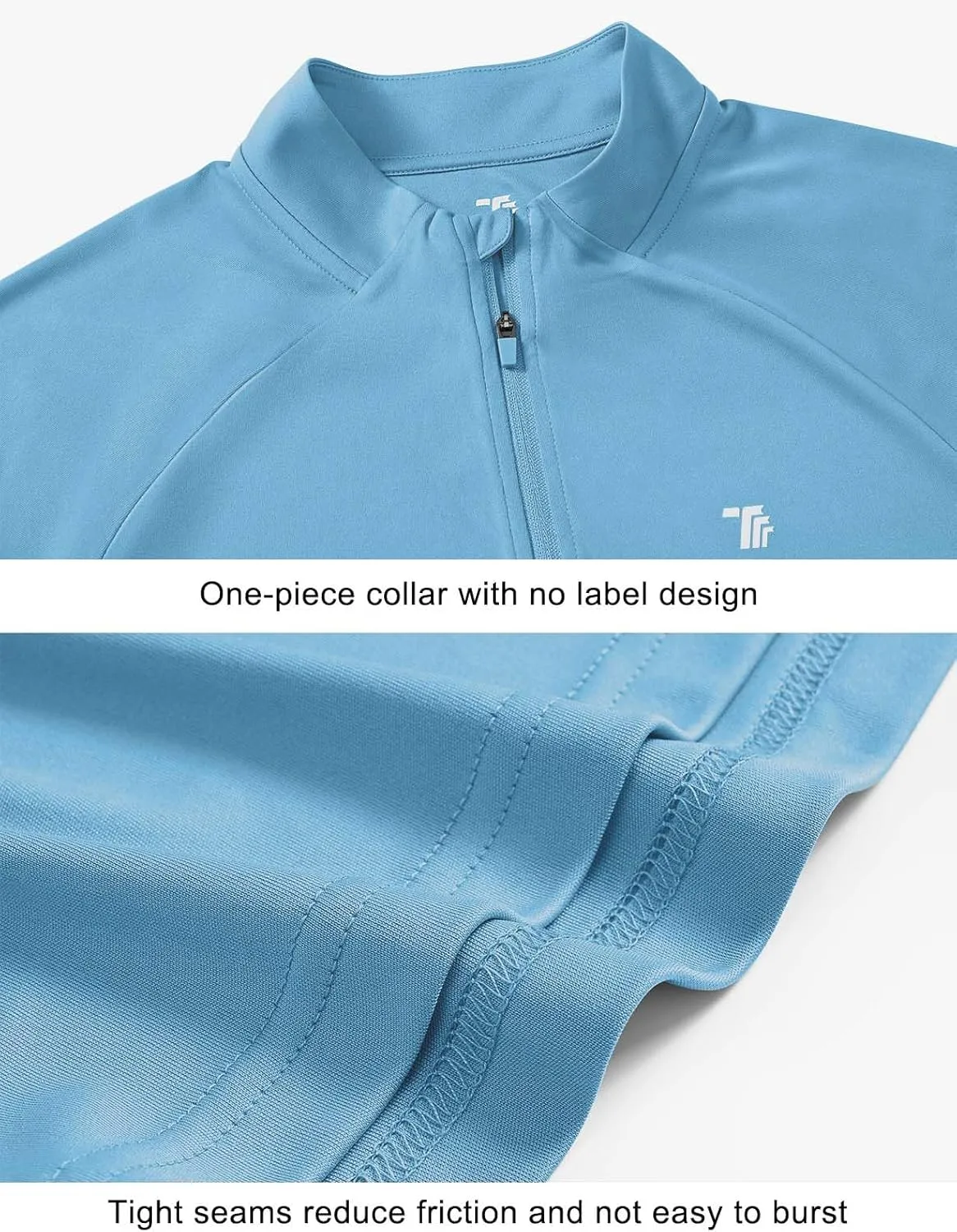 TBMPOY Women's Sun Protection Long Sleeve Women Quick Dry 1/4 Zip Pocket Shirts Hiking Workout Athletic Tops