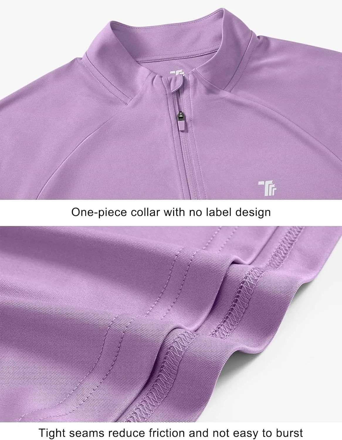 TBMPOY Women's Sun Protection Long Sleeve Women Quick Dry 1/4 Zip Pocket Shirts Hiking Workout Athletic Tops