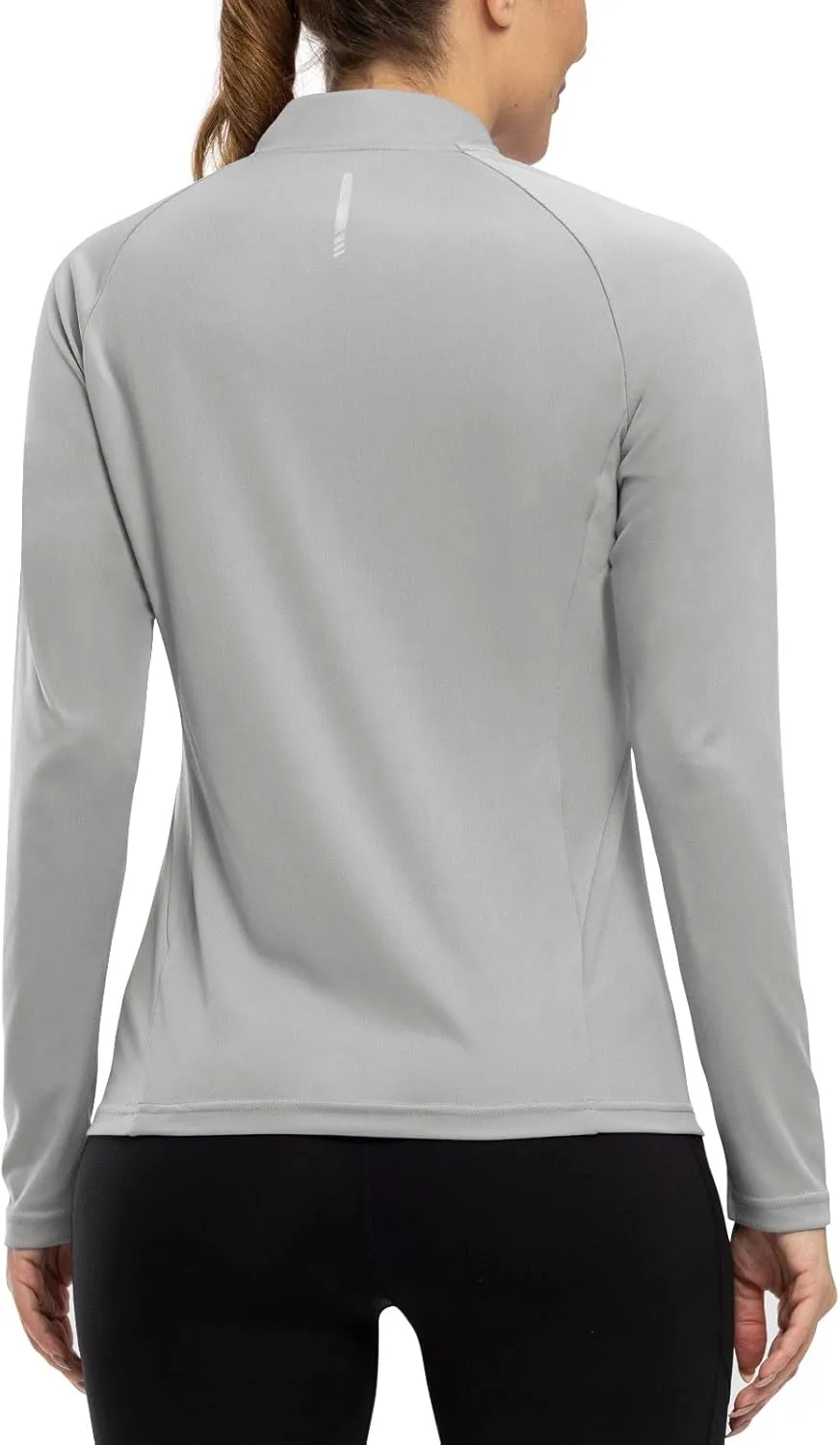 TBMPOY Women's Sun Protection Long Sleeve Women Quick Dry 1/4 Zip Pocket Shirts Hiking Workout Athletic Tops