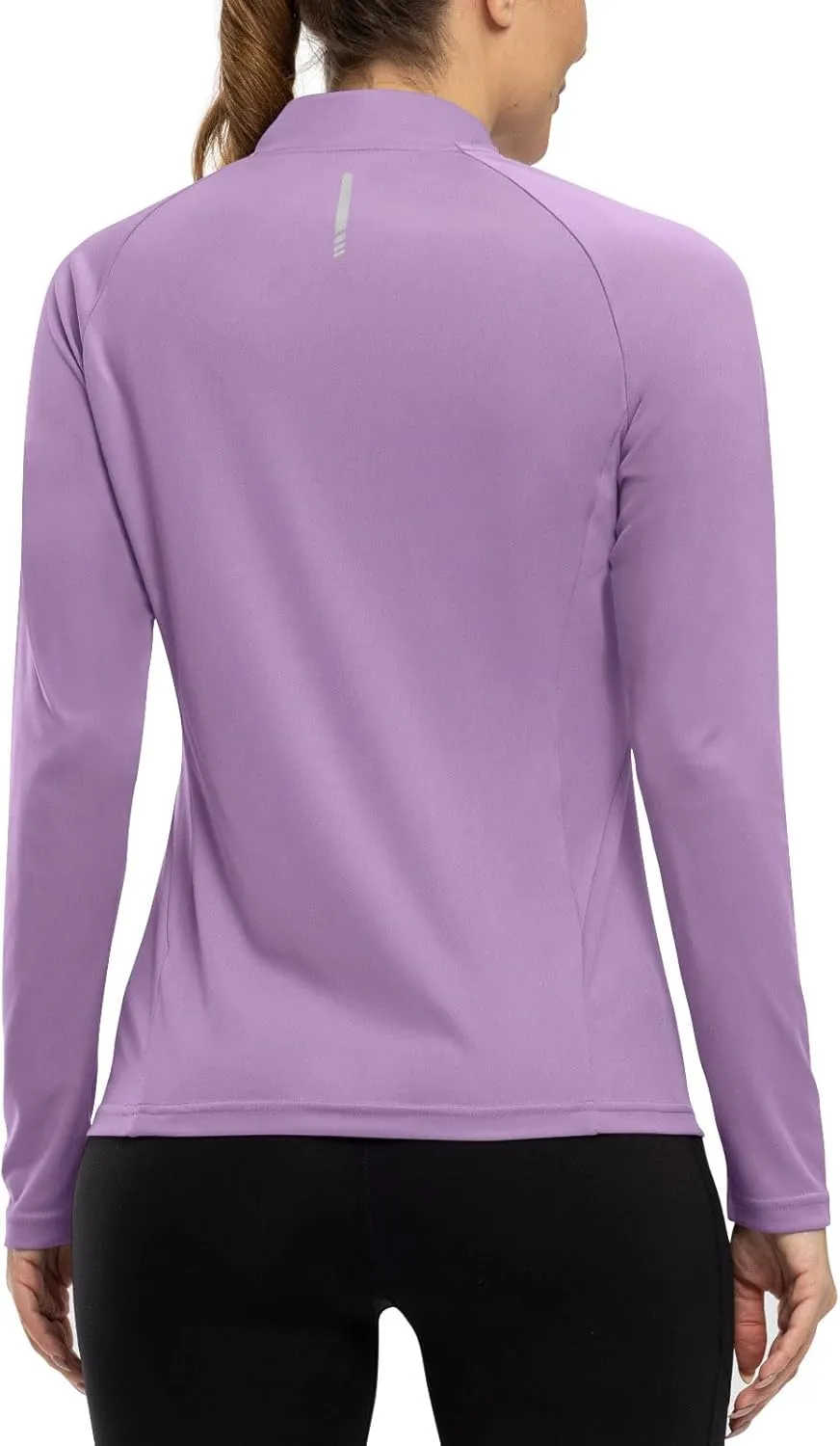 TBMPOY Women's Sun Protection Long Sleeve Women Quick Dry 1/4 Zip Pocket Shirts Hiking Workout Athletic Tops
