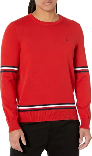 Tommy Hilfiger Men's Essential Signature Stripe Crewneck Sweater