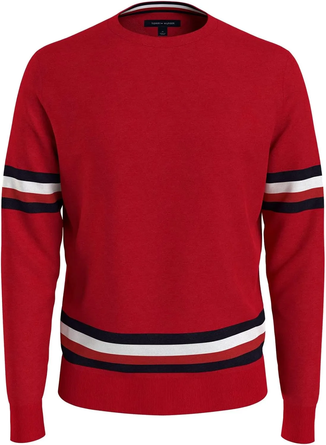 Tommy Hilfiger Men's Essential Signature Stripe Crewneck Sweater