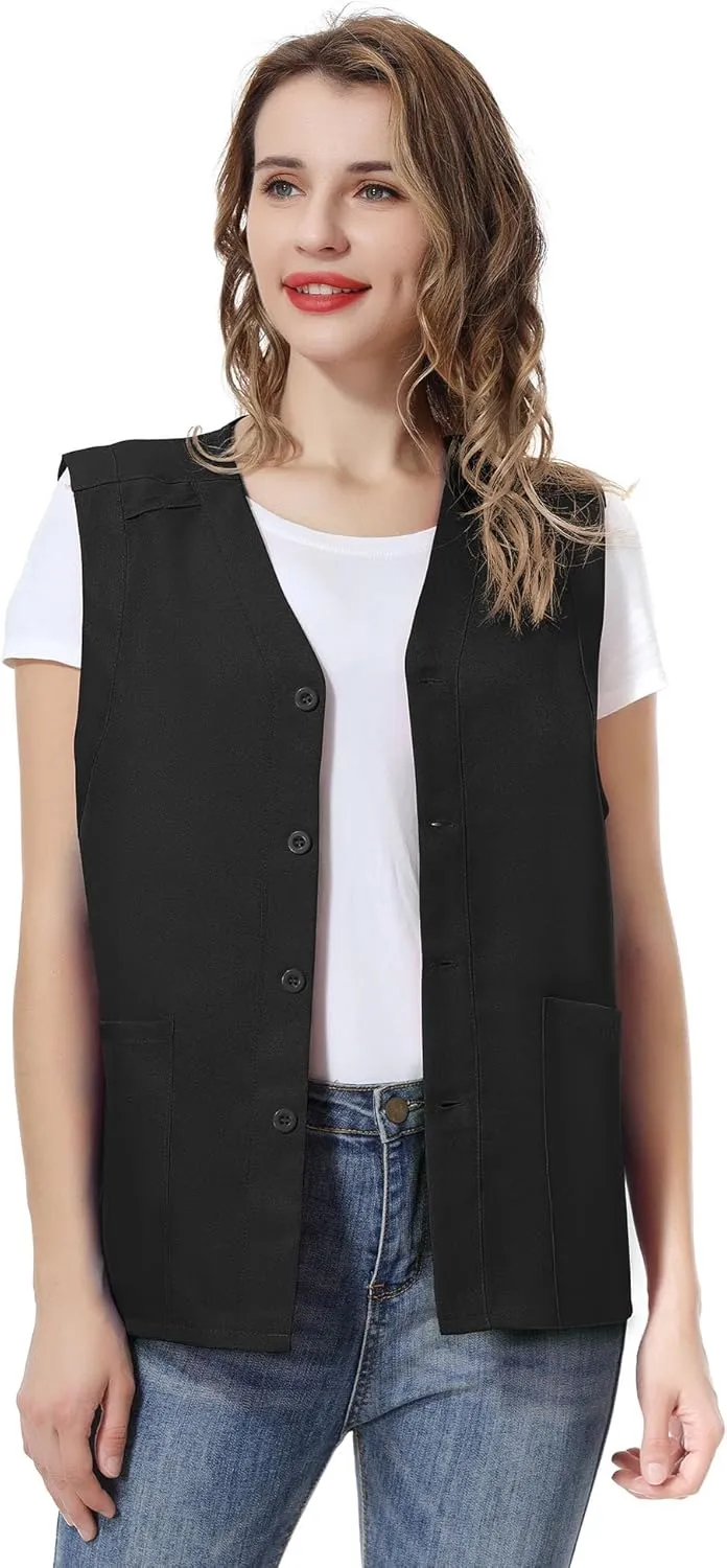 TopTie Unisex Essential Work Vest Supermarket Clerk Volunteer Vest
