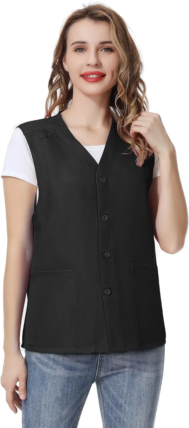 TopTie Unisex Essential Work Vest Supermarket Clerk Volunteer Vest