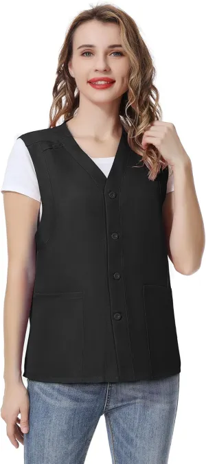TopTie Unisex Essential Work Vest Supermarket Clerk Volunteer Vest