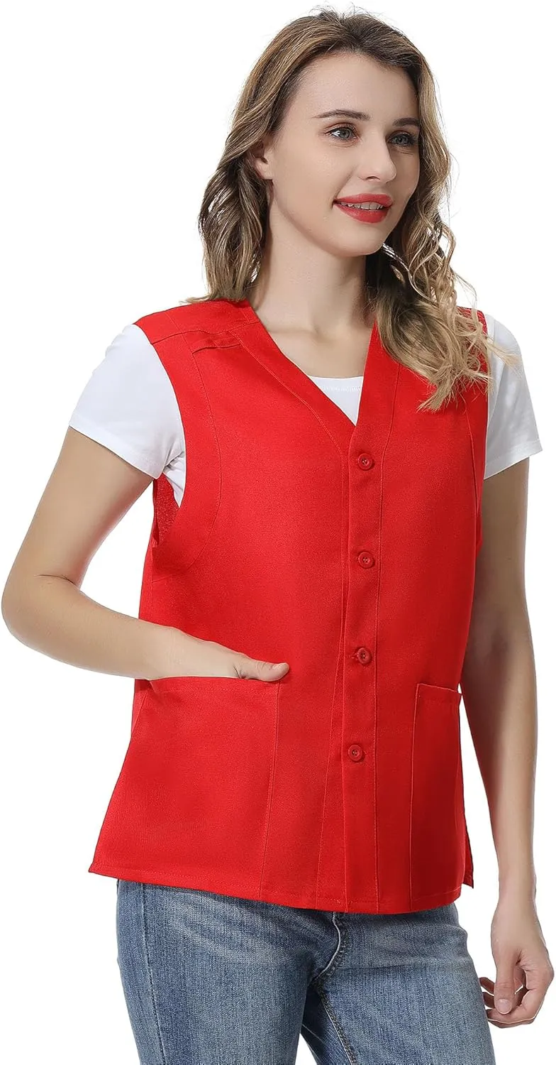 TopTie Unisex Essential Work Vest Supermarket Clerk Volunteer Vest