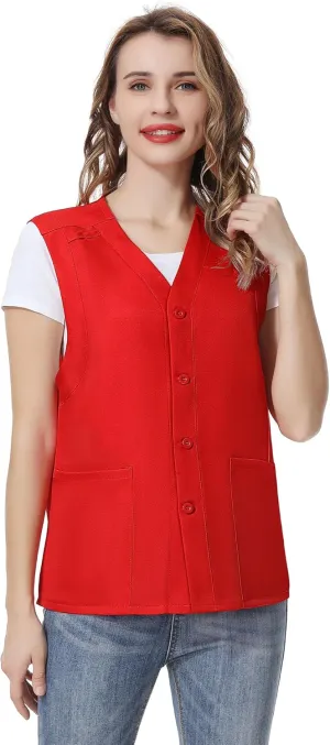 TopTie Unisex Essential Work Vest Supermarket Clerk Volunteer Vest