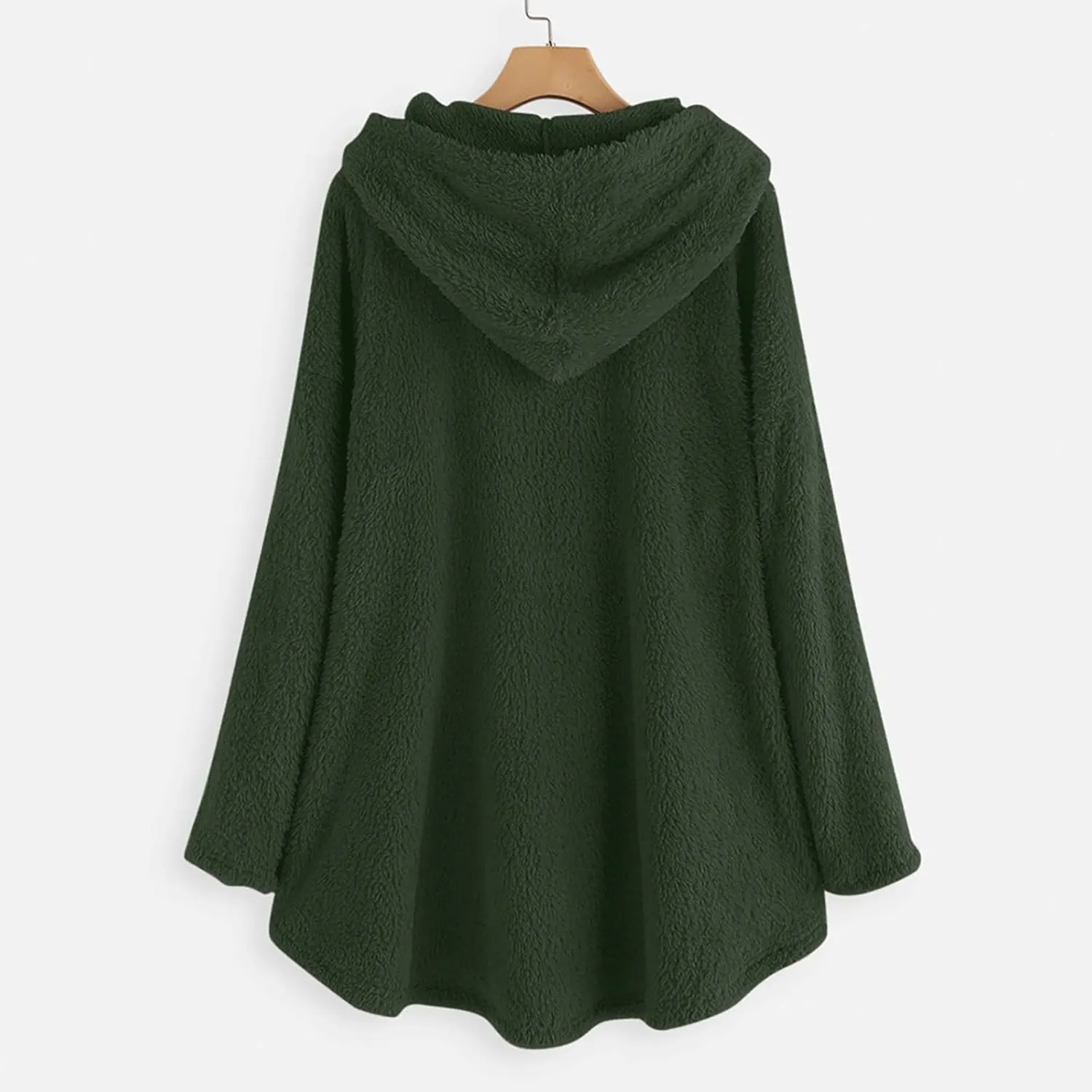 TWGONE Winter Warm Jackets for Women Fuzzy Fleece Hooded Coats Outerwear Plush Hoodies with Pocket