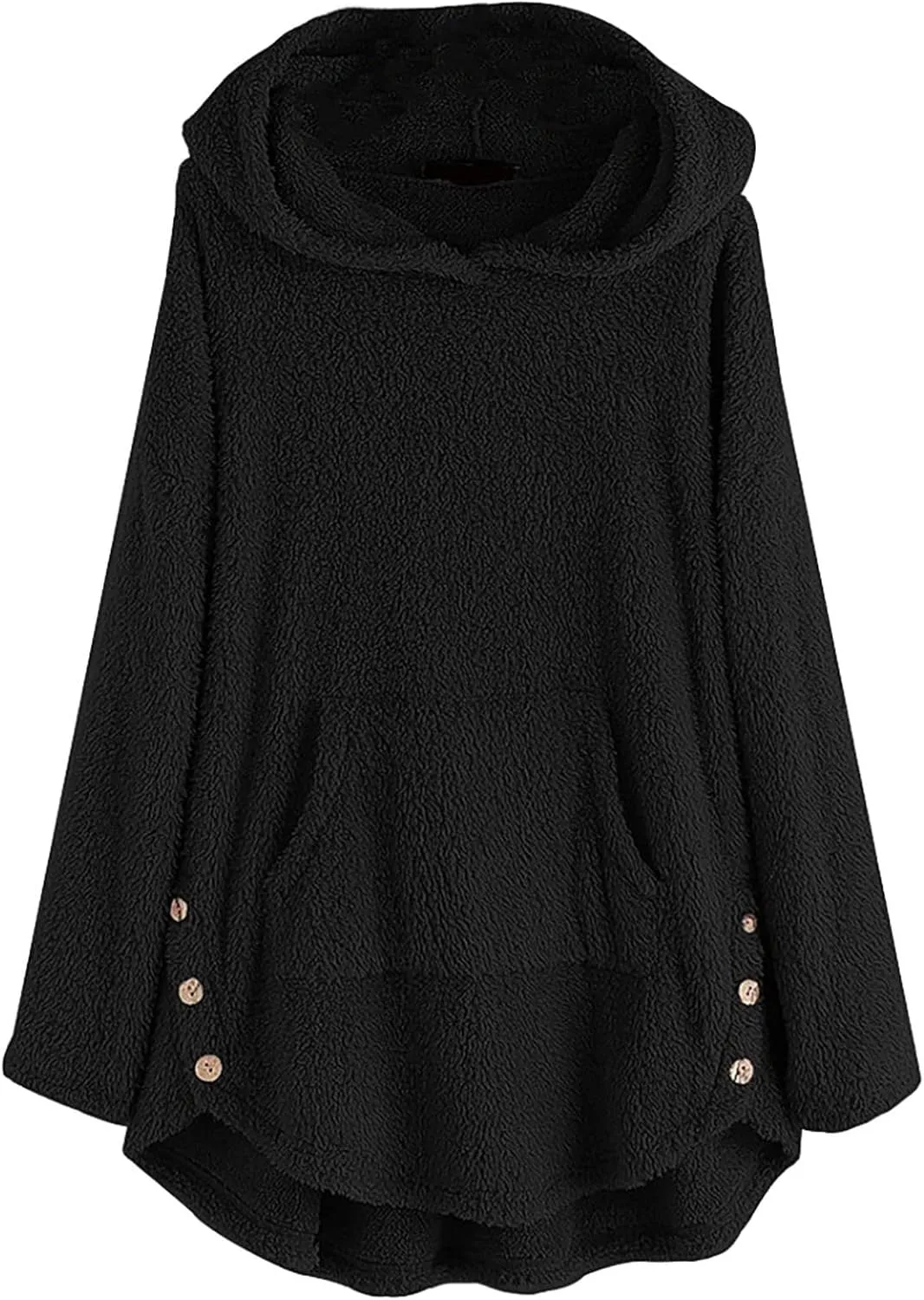TWGONE Winter Warm Jackets for Women Fuzzy Fleece Hooded Coats Outerwear Plush Hoodies with Pocket