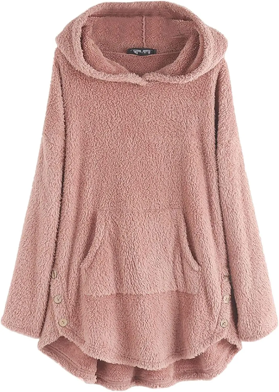 TWGONE Winter Warm Jackets for Women Fuzzy Fleece Hooded Coats Outerwear Plush Hoodies with Pocket