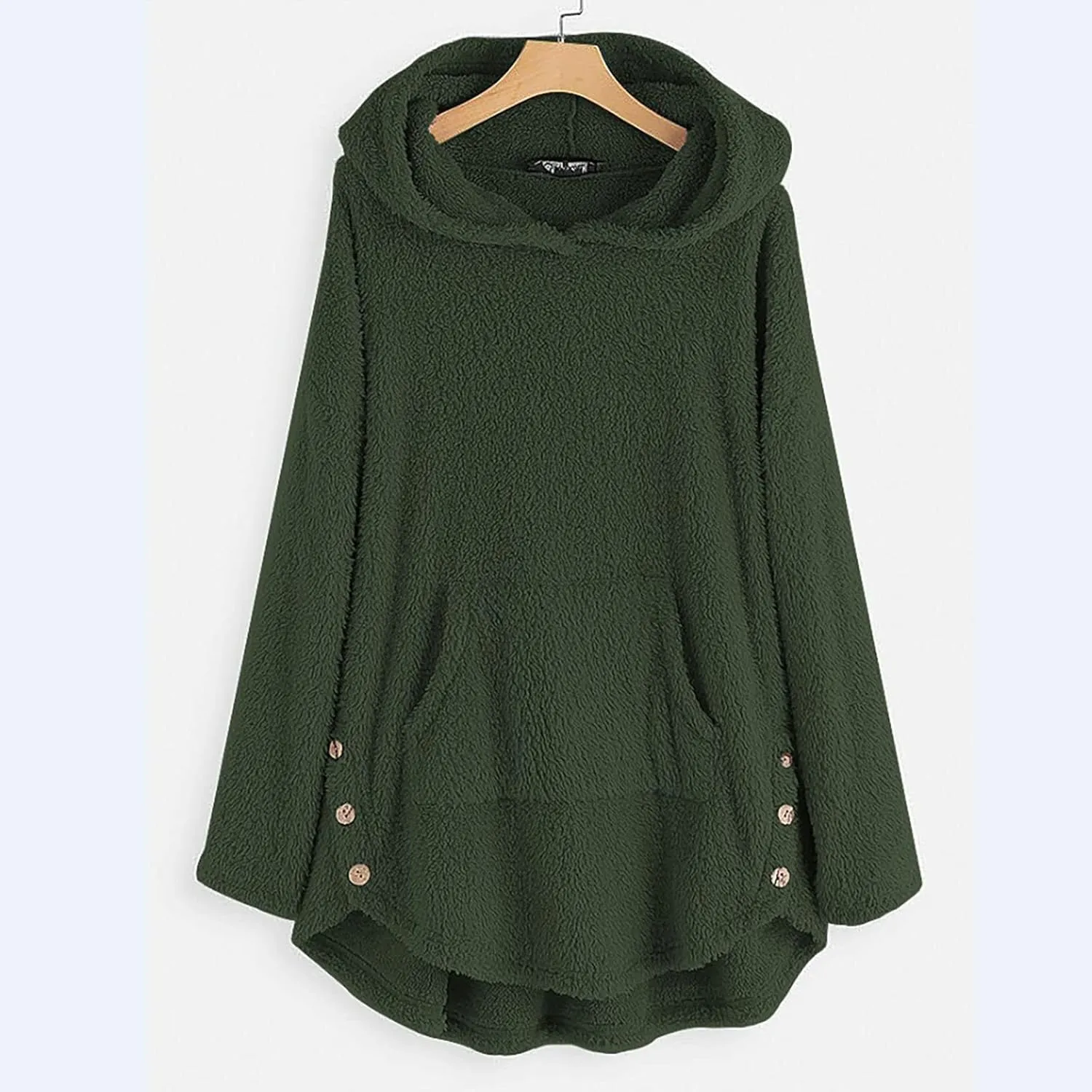 TWGONE Winter Warm Jackets for Women Fuzzy Fleece Hooded Coats Outerwear Plush Hoodies with Pocket
