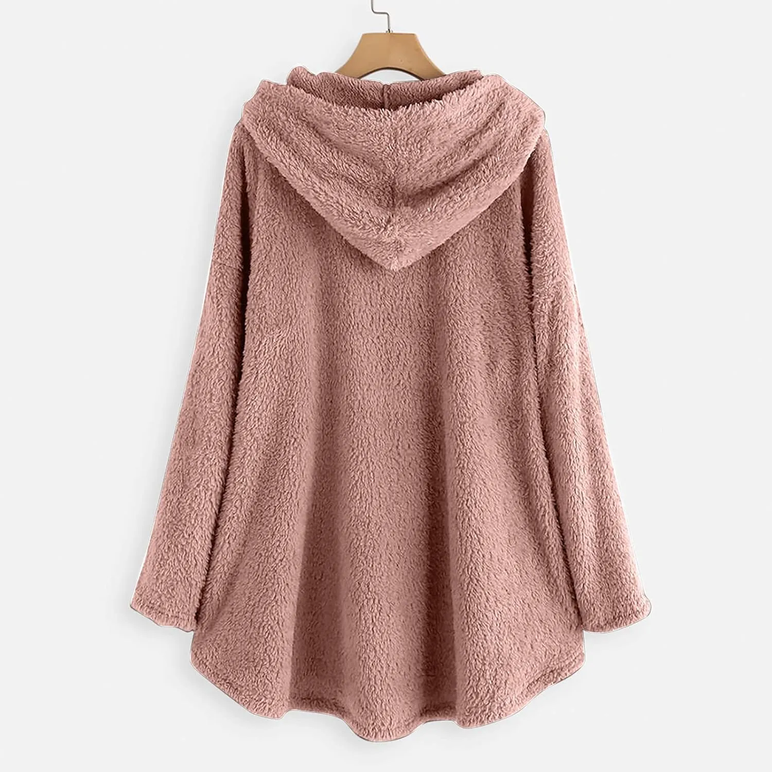 TWGONE Winter Warm Jackets for Women Fuzzy Fleece Hooded Coats Outerwear Plush Hoodies with Pocket