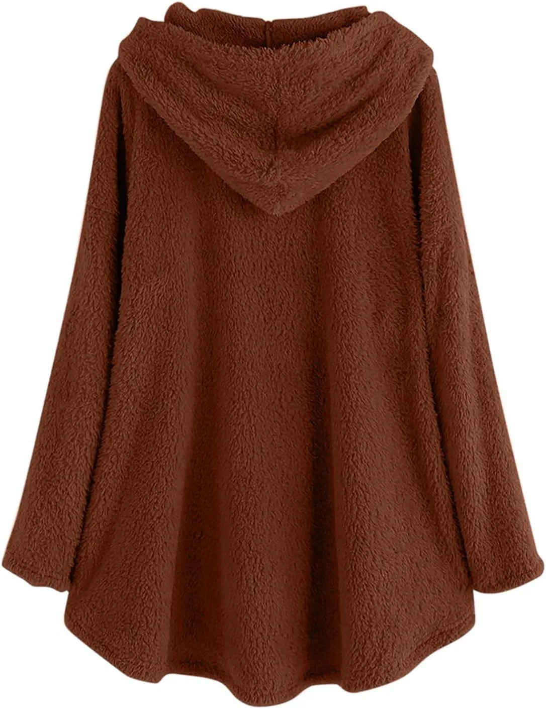TWGONE Winter Warm Jackets for Women Fuzzy Fleece Hooded Coats Outerwear Plush Hoodies with Pocket