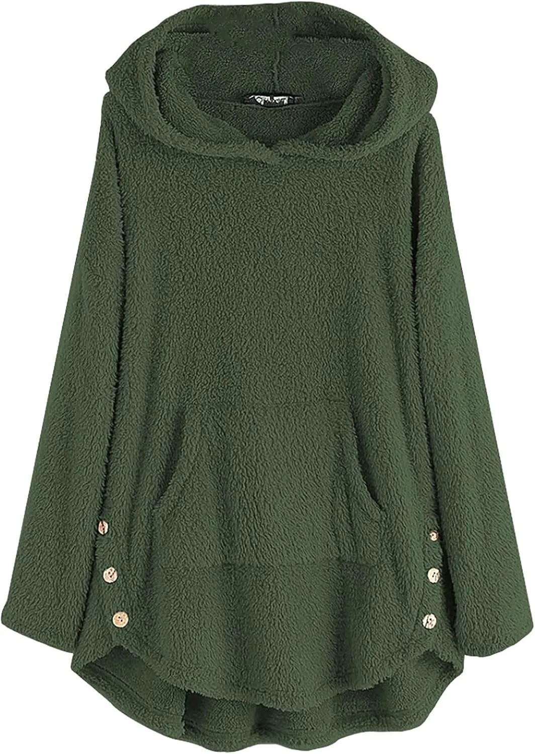 TWGONE Winter Warm Jackets for Women Fuzzy Fleece Hooded Coats Outerwear Plush Hoodies with Pocket