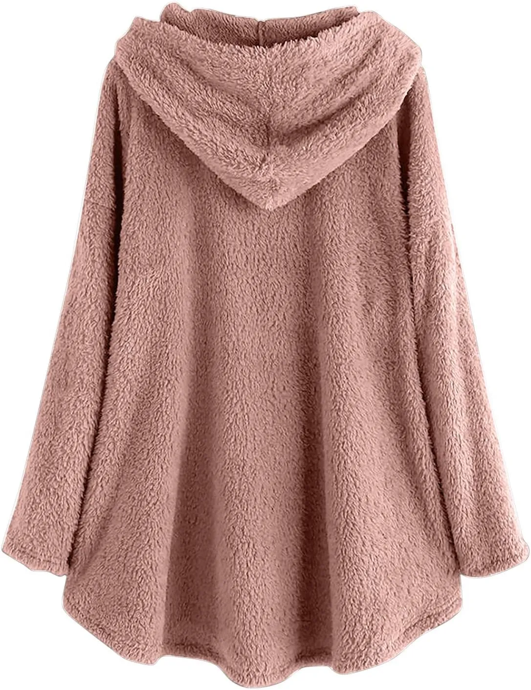 TWGONE Winter Warm Jackets for Women Fuzzy Fleece Hooded Coats Outerwear Plush Hoodies with Pocket