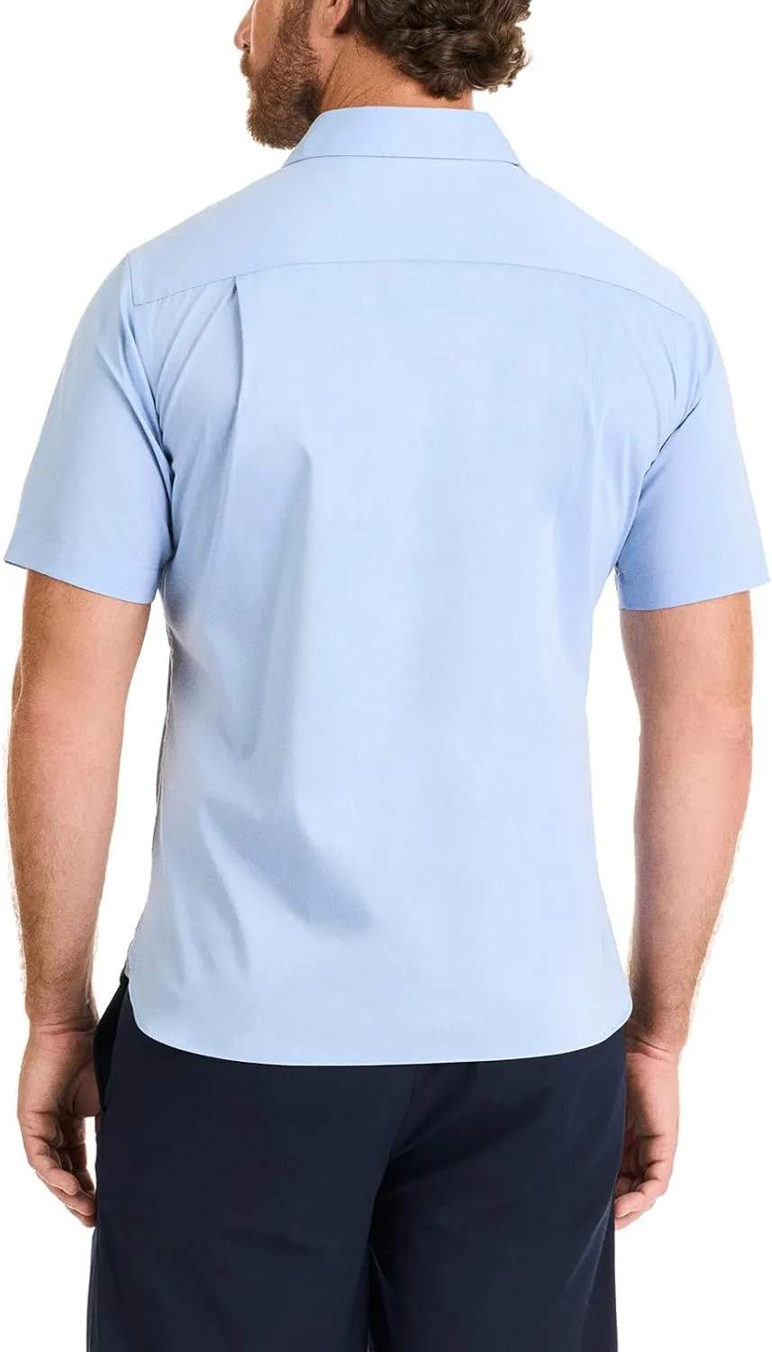 Van Heusen Men's Essential Woven Solid Short Sleeve Button Up