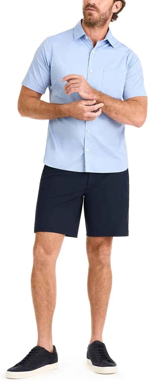 Van Heusen Men's Essential Woven Solid Short Sleeve Button Up