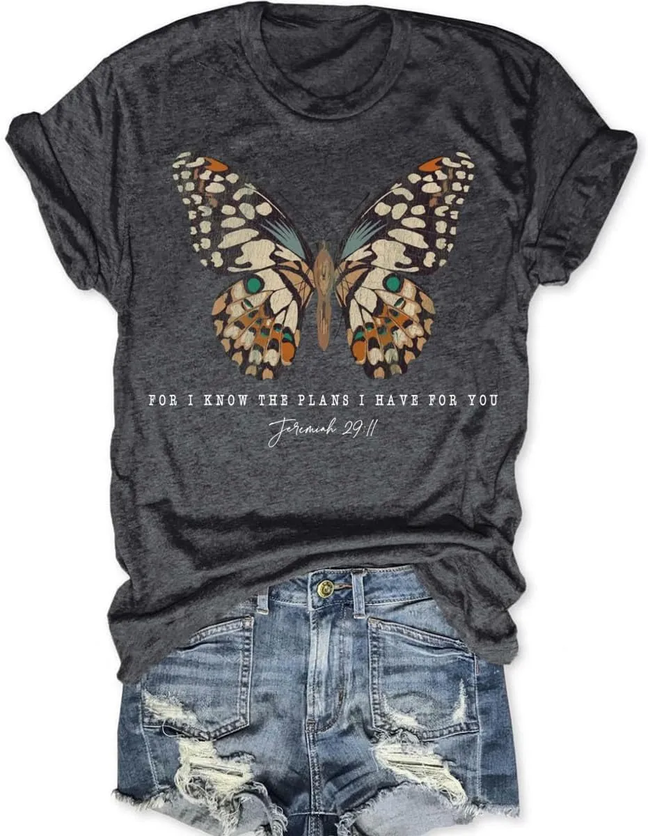 Vintage Butterfly and Moth T-Shirt for Women Casual Aesthetic Nature Short Sleeve Shirt Funny Animal Graphic Tees