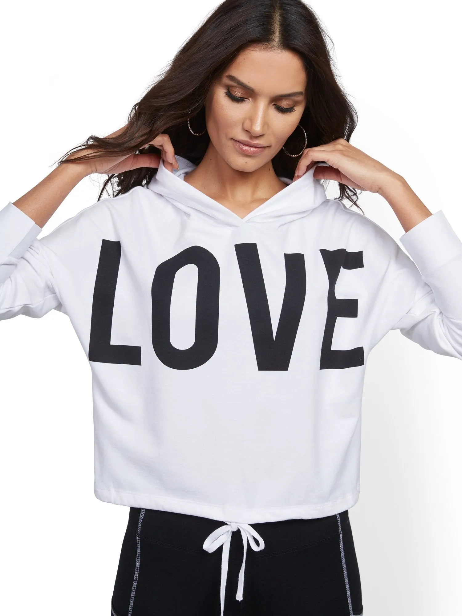 White Hooded 'Love' Sweatshirt