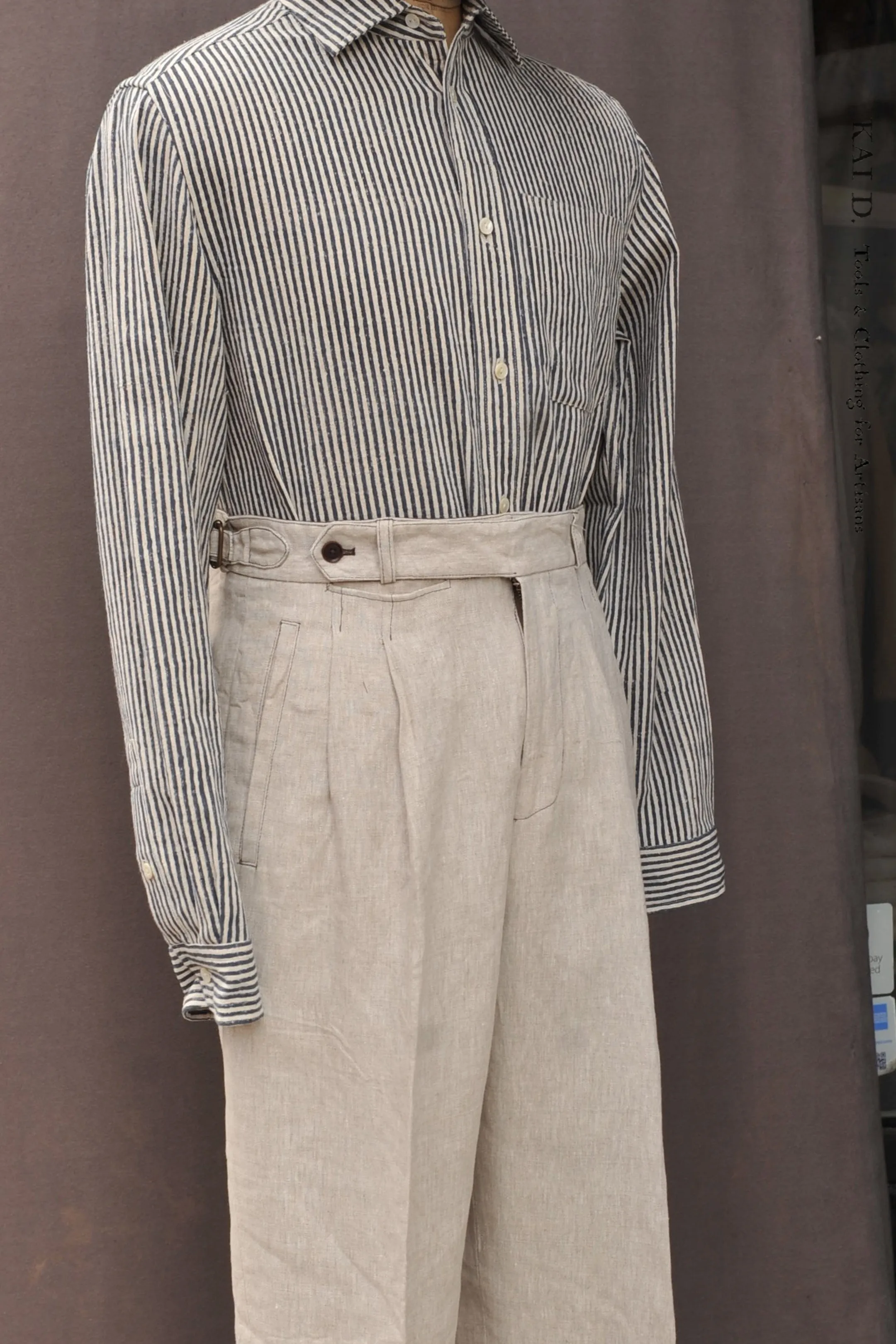 Wide Leg Matisse Pants - Oatmeal Linen - 33