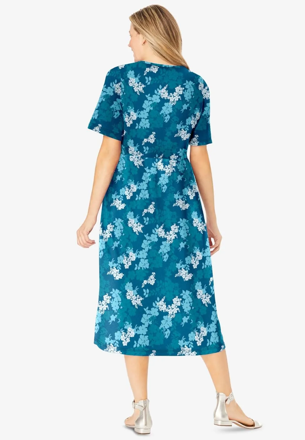 Woman Within Women's Plus Size Button-Front Essential Dress