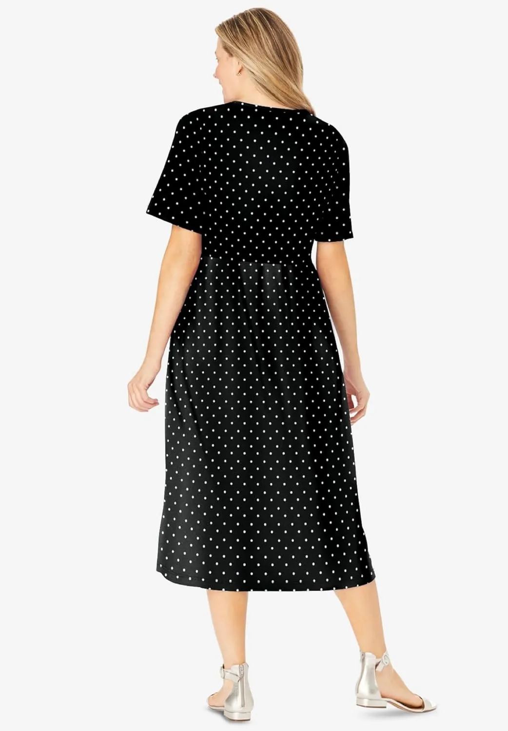 Woman Within Women's Plus Size Button-Front Essential Dress