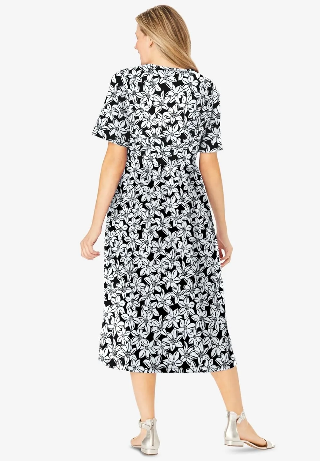 Woman Within Women's Plus Size Button-Front Essential Dress
